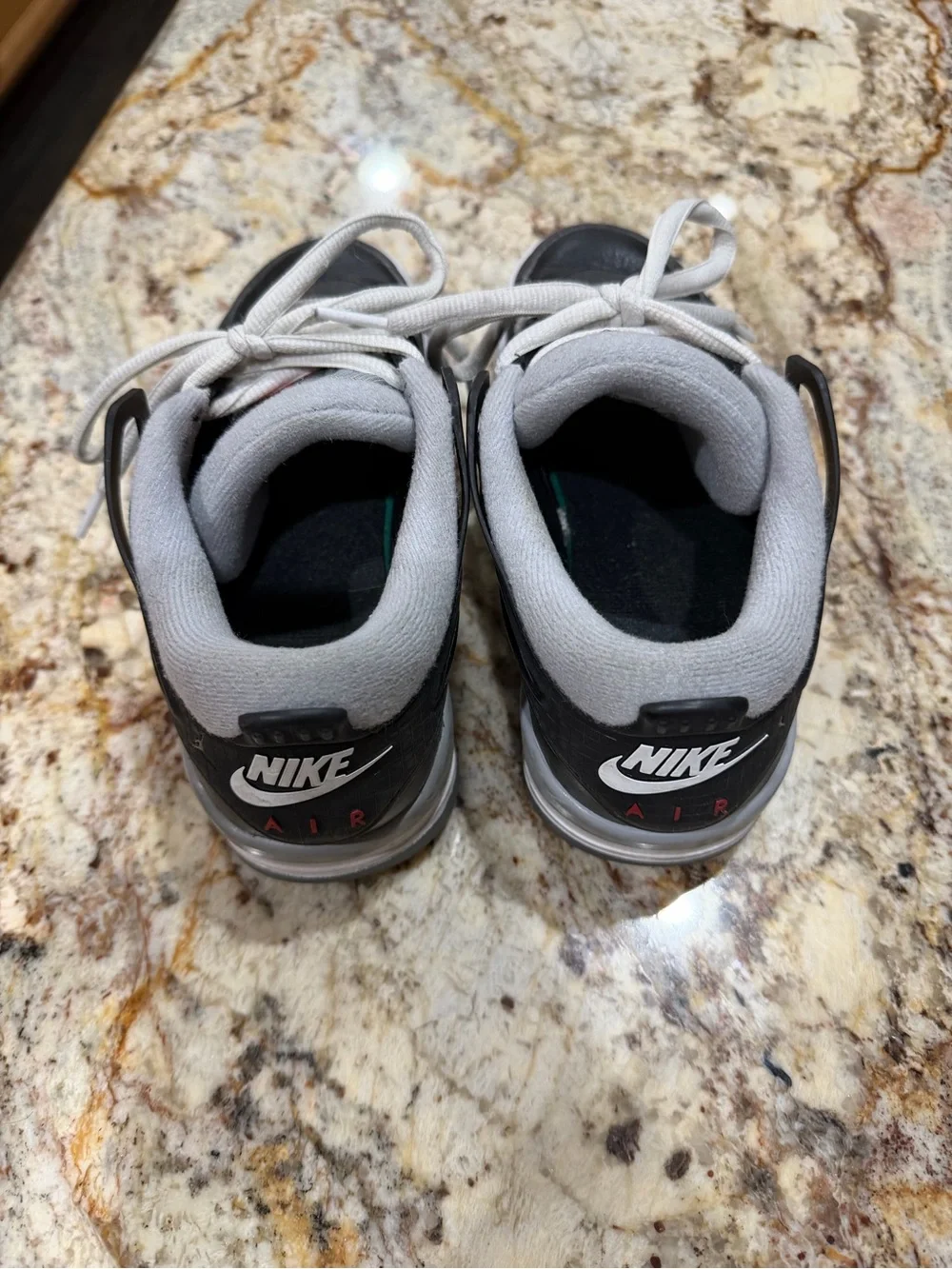 Nike Kids Jordan 4 Black and Gray Sneakers with Red Logo